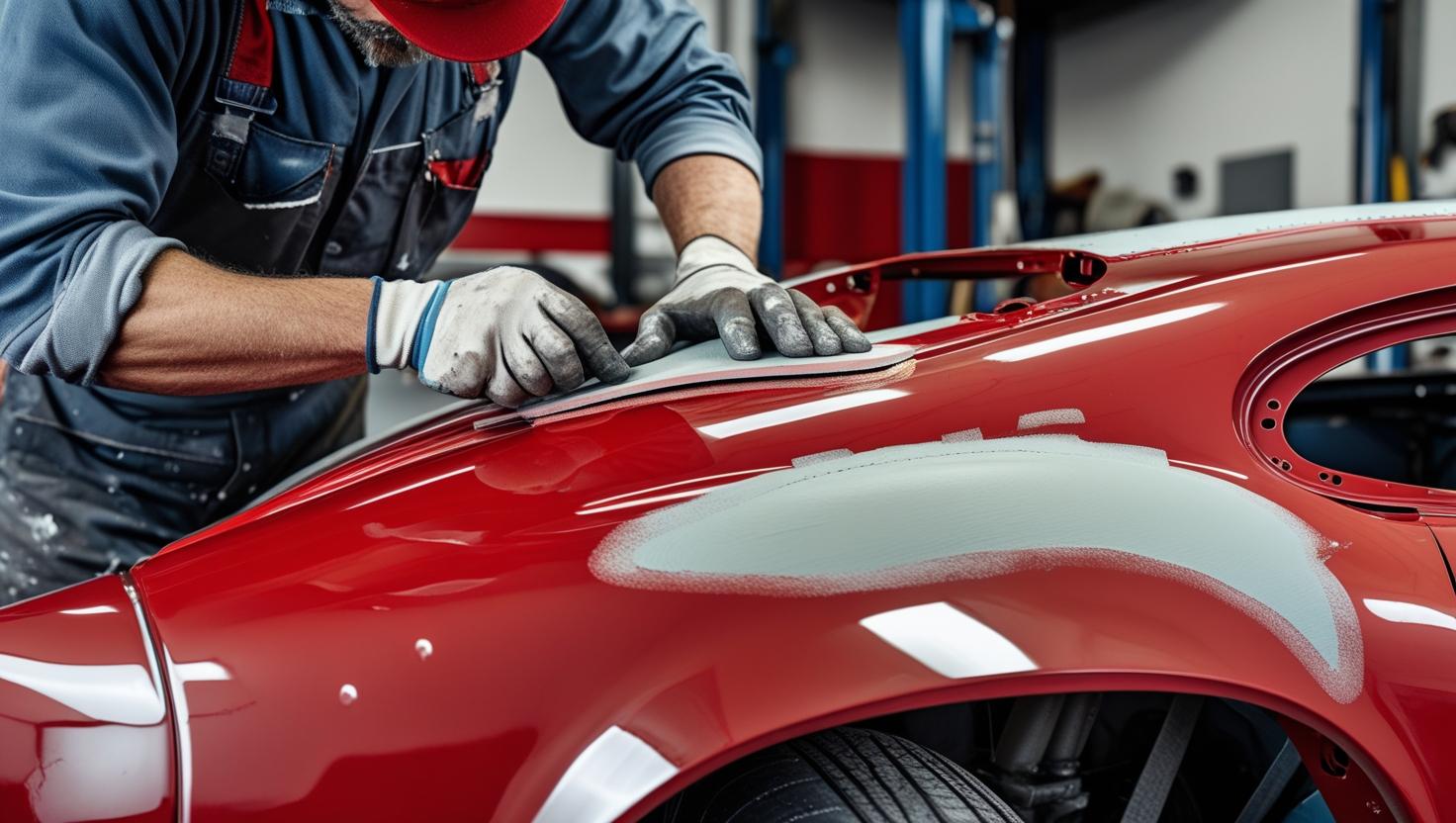 réparation de carrosserie sur une voiture