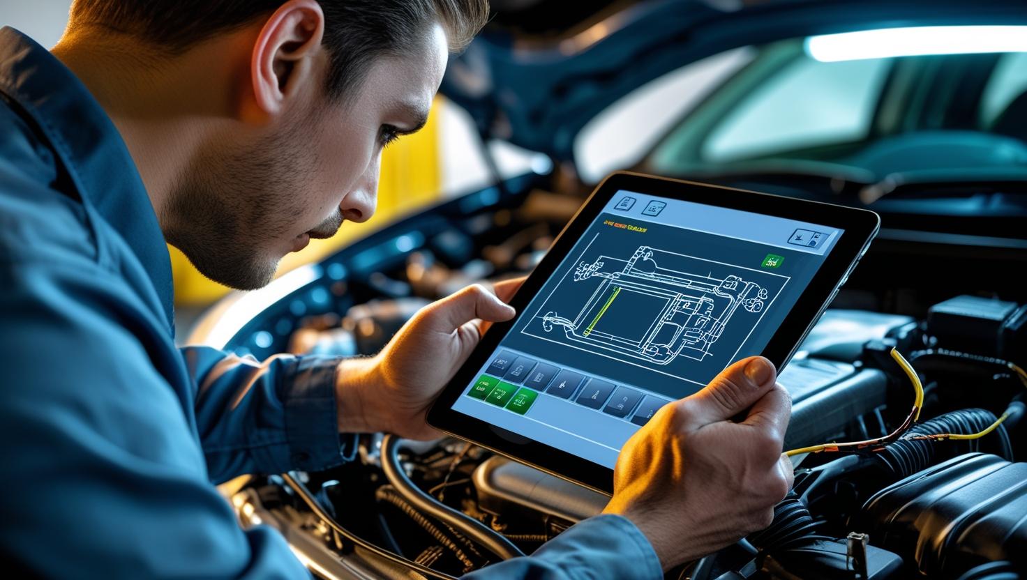 reprogrammation moteur sur une voiture avec tablette a l'appui (1)